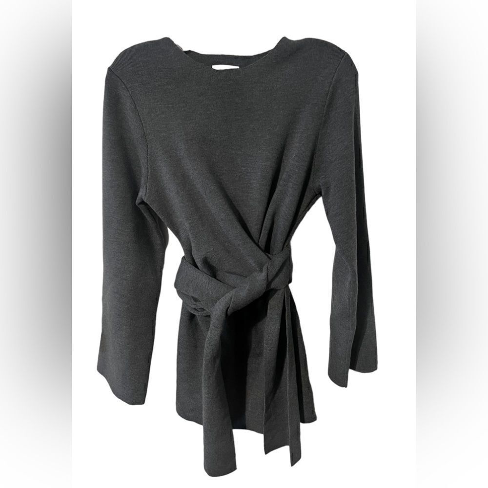 MILLY Twist Tie Tunic Sweater wool blend small‎